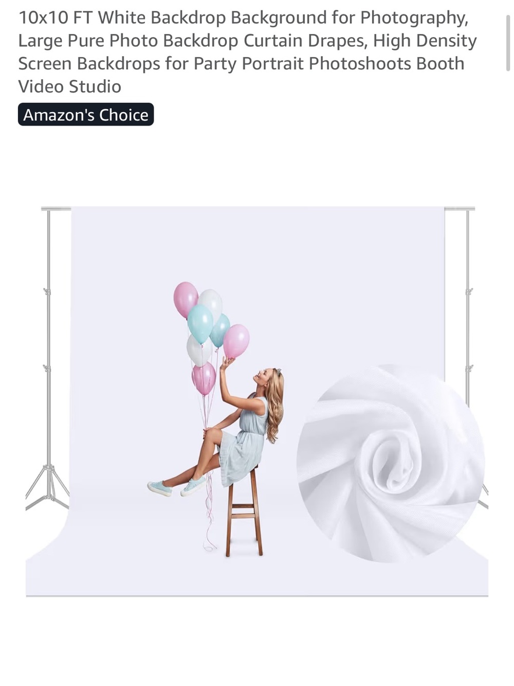 10x10 White Photography Backdrop